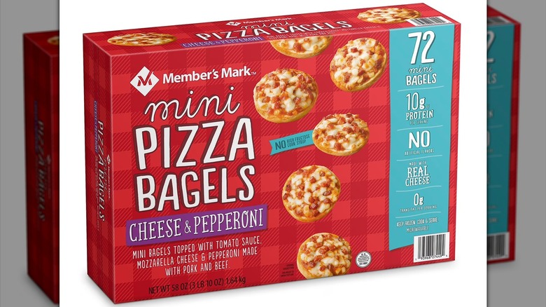 Member's Mark Mini Pizza Bagels, Cheese & Pepperoni on white background
