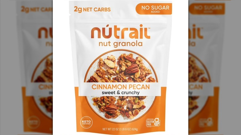 NuTrail Low Carb Keto Nut Granola, Cinnamon Pecan on white background