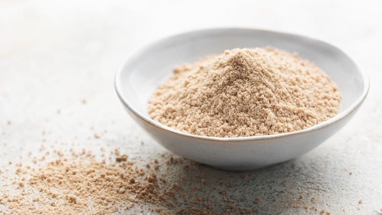Small bowl of smoked sea salt