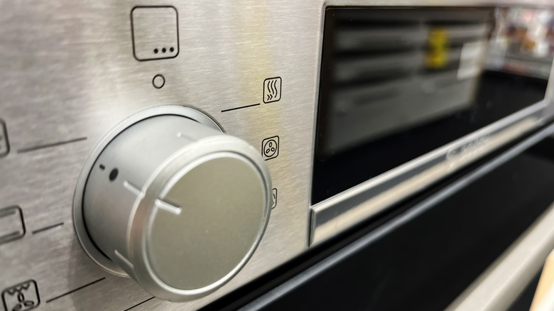 Close-up of oven control panel