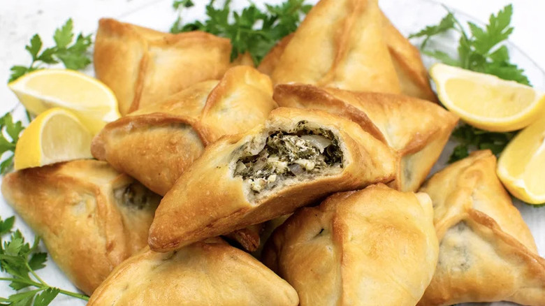 pile of Spinach Fatayer