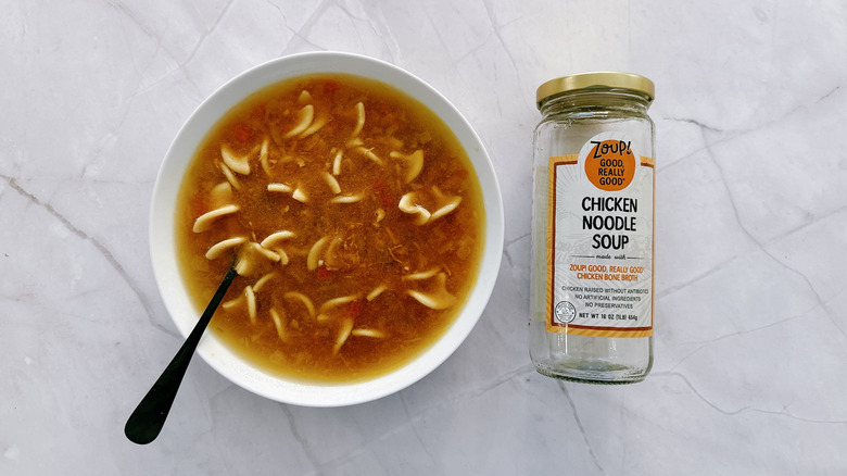 bowl of soup and jar of zoup soup