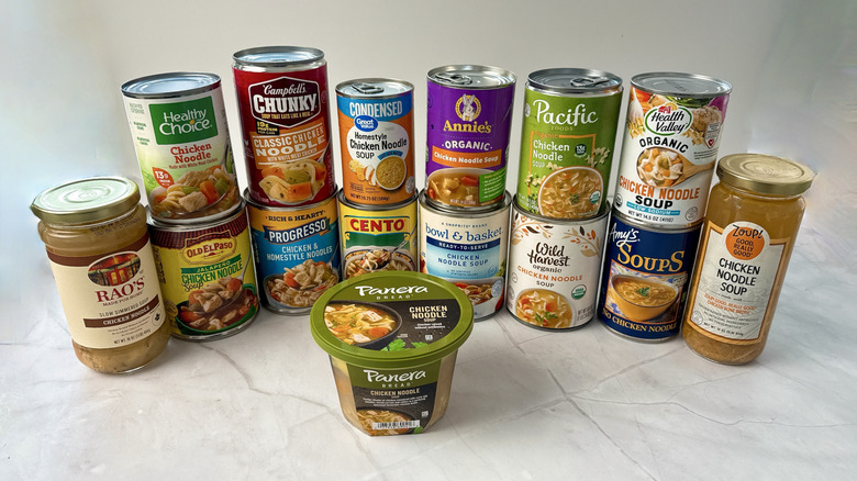 a variety of soup on a white background