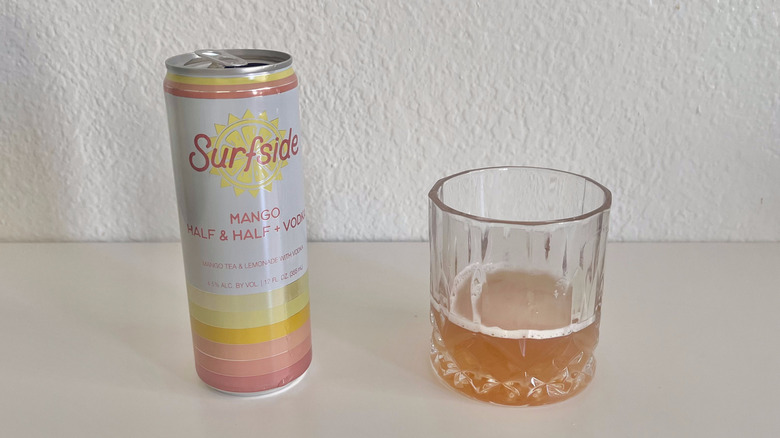 Mango Half & Half + Vodka in a class cup