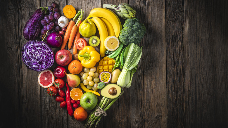 Heart healthy food in the shape of a heart