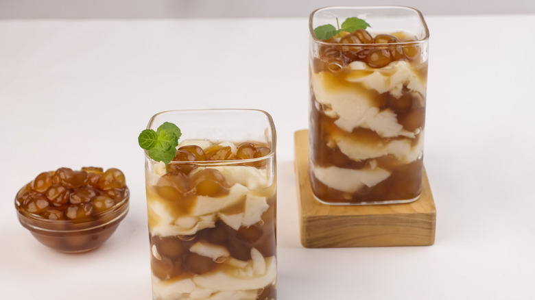 Two glasses of Taho