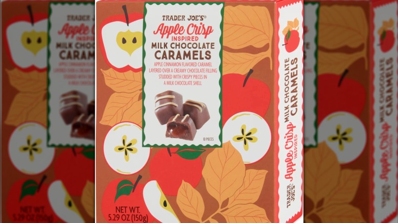 mirrored image of Trader Joe's Apple Crisp Chocolate Caramels