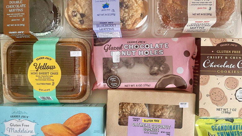 Top view of gluten free desserts from Trader Joe's