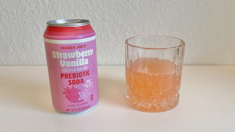 Glass with Strawberry Vanilla Prebiotic Soda