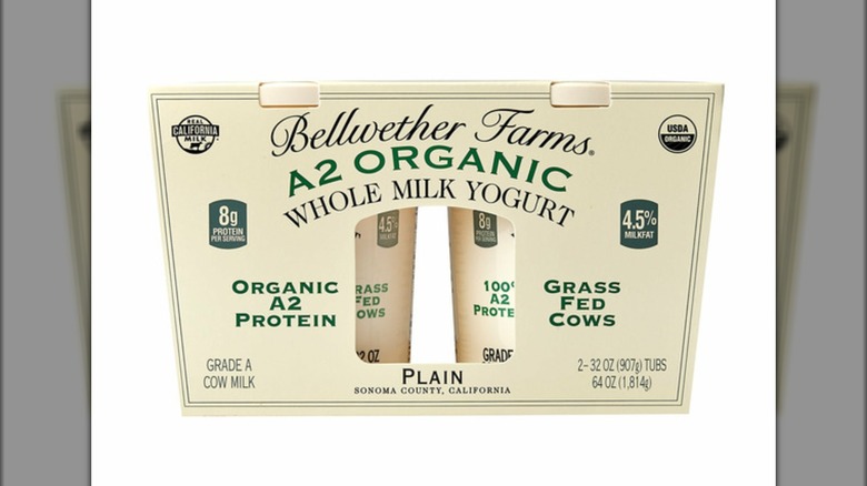 Package of Bellwether Farms whole milk yogurt