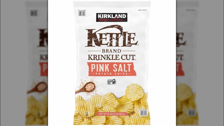 A bag of Kirkland Kettle Brand kettle chips