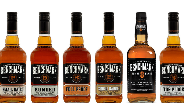 Benchmark bourbon bottles line