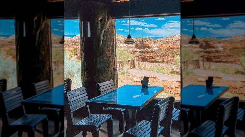 inside windows of kiva koffeehouse