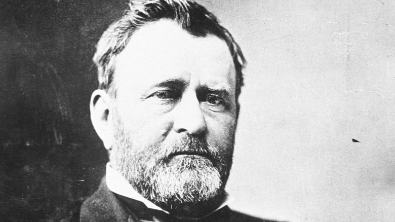 close up of black and white portrait of Ulysses S. Grant