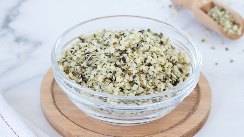 bowl of hemp seeds