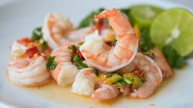 shrimp salad on a plate