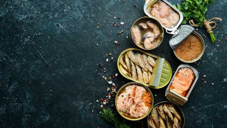 canned seafood assortment