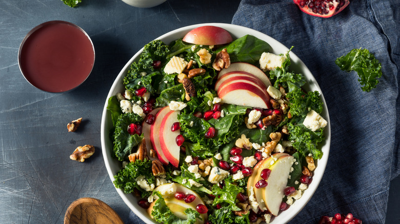 Fall kale salad with pumpkin spice dressing