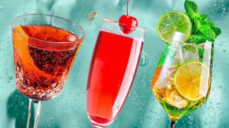 brightly colored sparkling cocktails