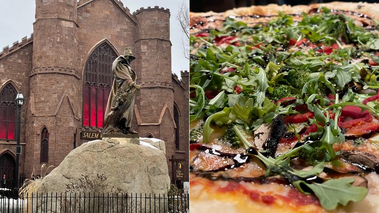 Salem Witch Museum and Flying Saucer pizza