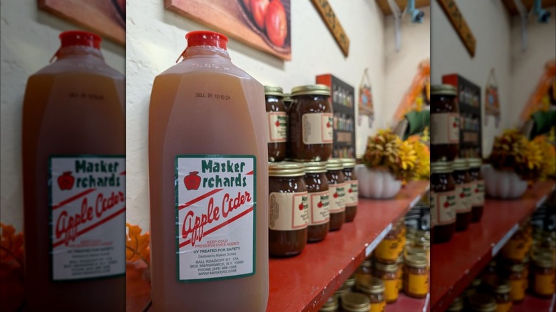 Large flagon of Masker Orchards apple cider