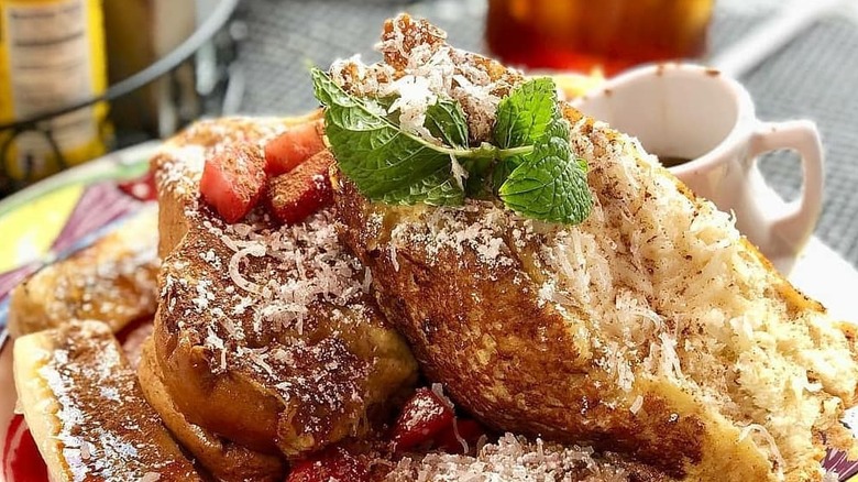 Miss Shirley's coconut cream stuffed French toast