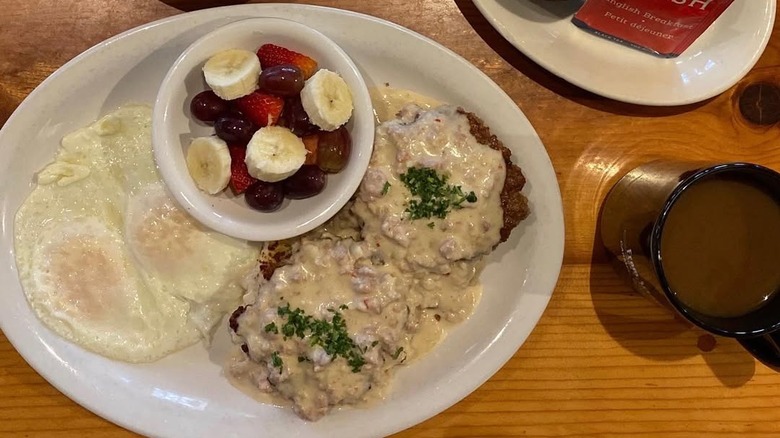 From Scratch Restaurant biscuits and gravy and fruit