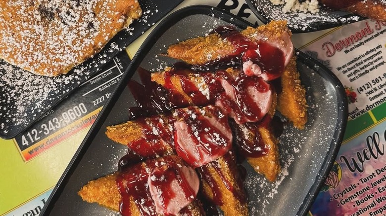 Raspberry French toast at Dor-Stop Restaurant