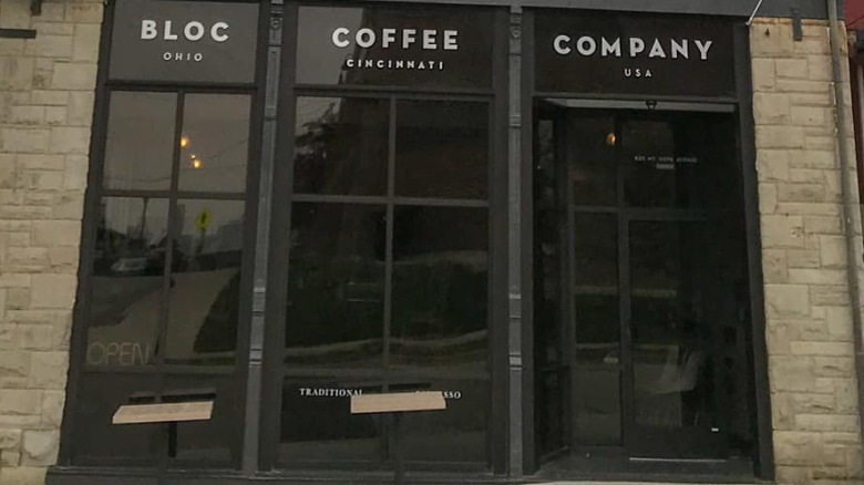 BLOC Coffee front window from street