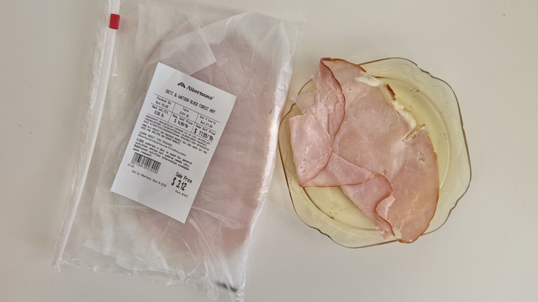 Package of Black Forest Smoked Uncured Ham on a table