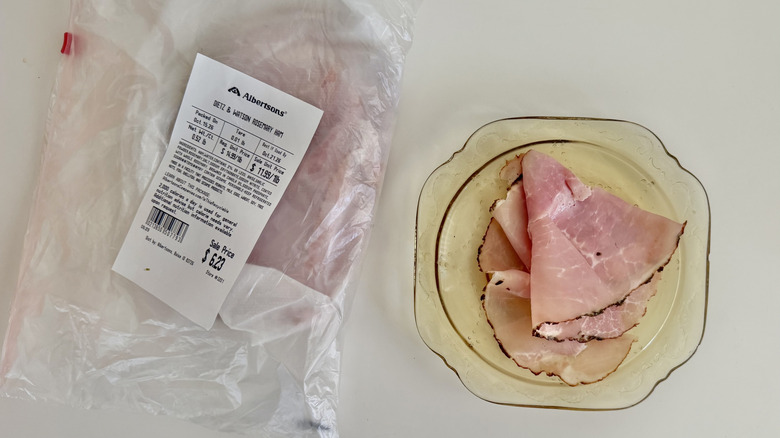 A folded piece of Rosemary Seasoned Ham
