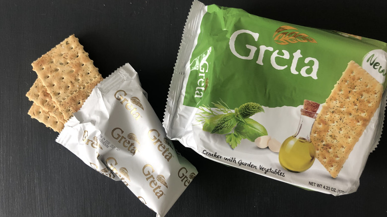 Greta crackers with garden vegetables with Dollar Tree.