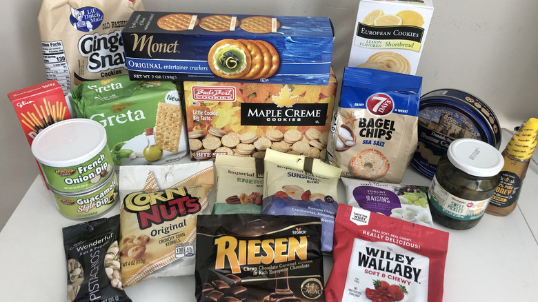 Grazing board snacks from Dollar Tree.