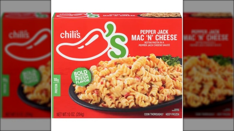 Box of Chili's frozen peper jack mac 'n' cheese
