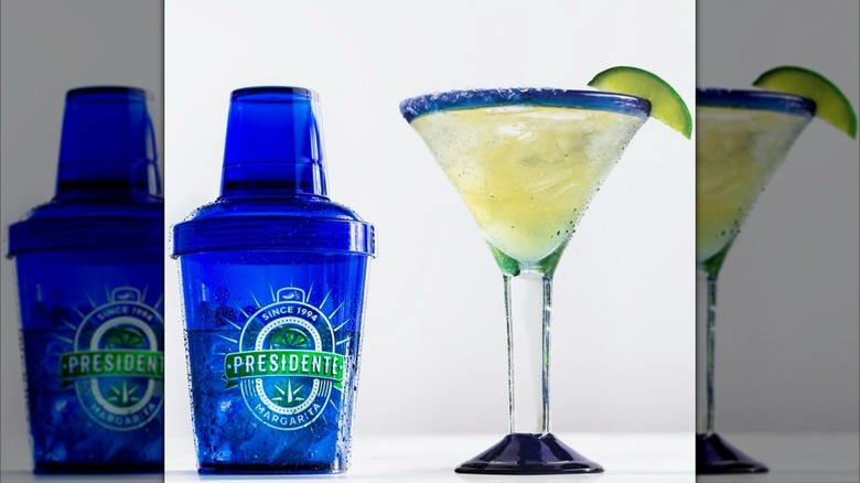 Presidente Margarita shaker and margarita glass