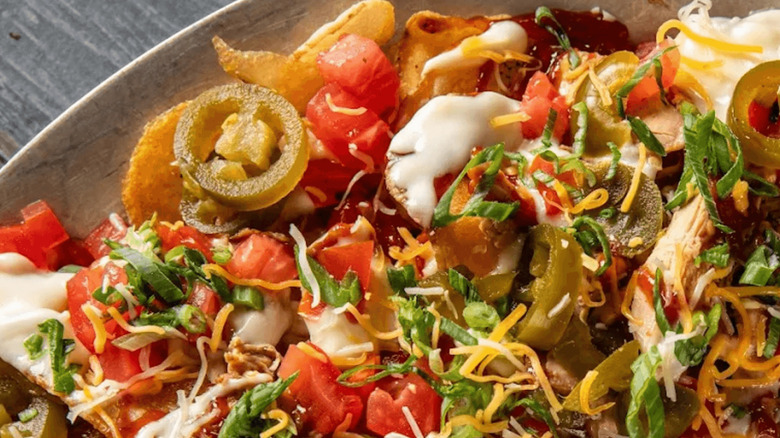 Loaded BBQ chips from Tom, Dick & Hank restaurant