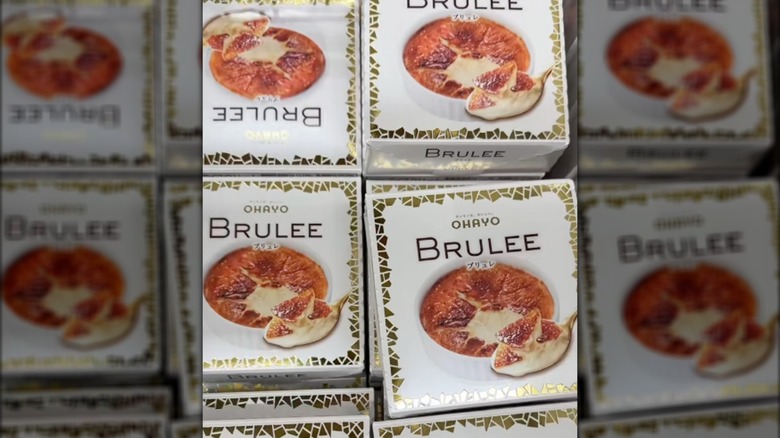Display of Ohayo brulees in the frozen section at 7-eleven