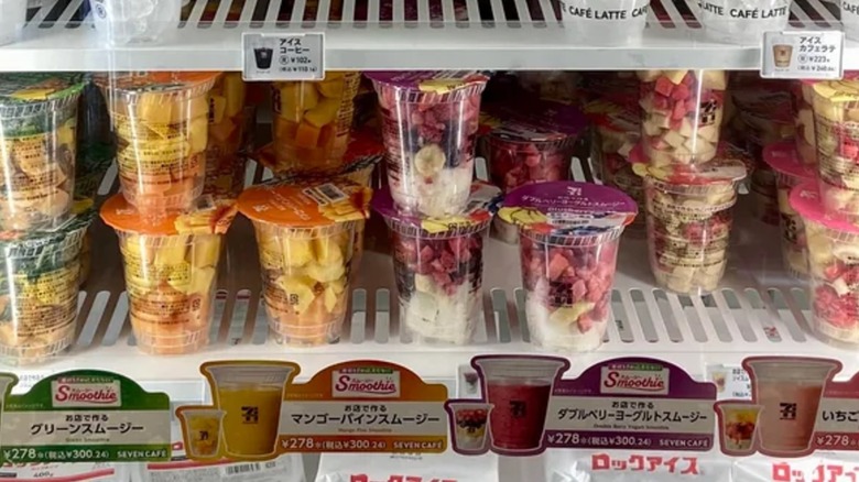7-eleven fruit smoothies in a freezer