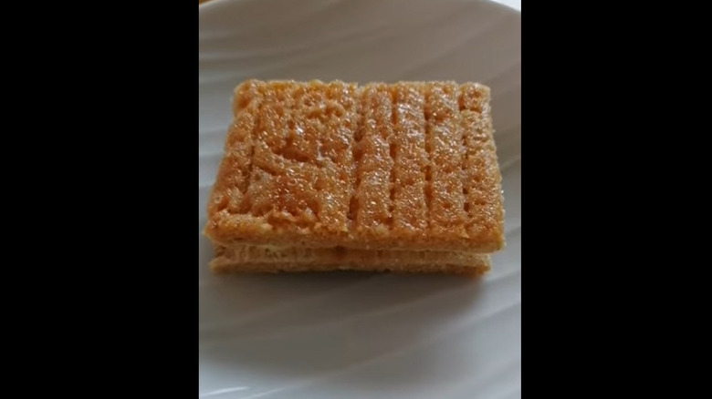 Sugar butter tree sandwich on a plate