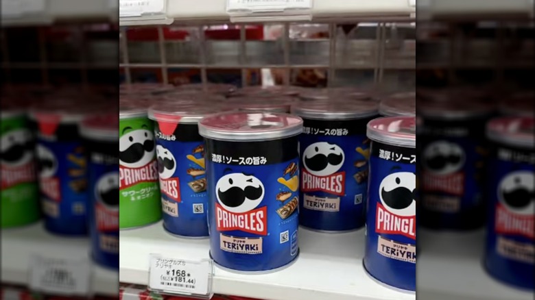 Teriyaki Pringles on shelf at 7-eleven