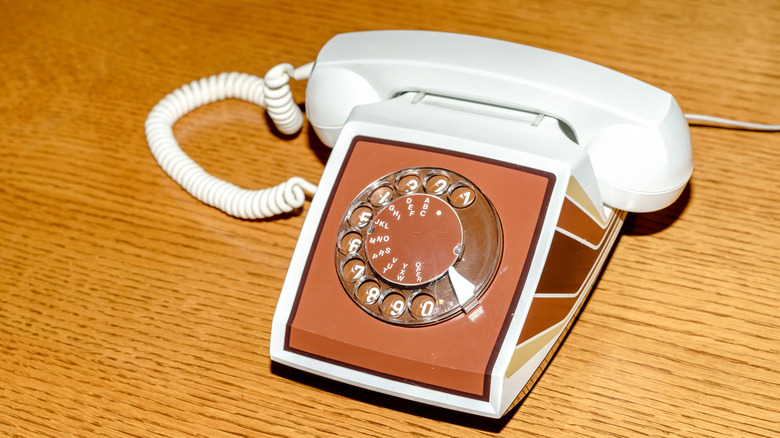 Retro rotary dial phone from the 1970s