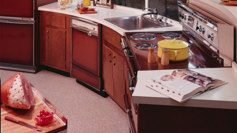 1970s kitchen with cookbook