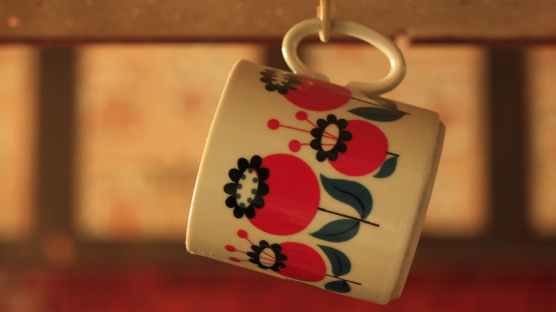vintage coffee cup in an old 70's kitchen