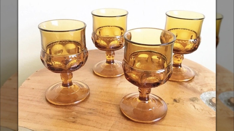 vintage 1970s amber glasses