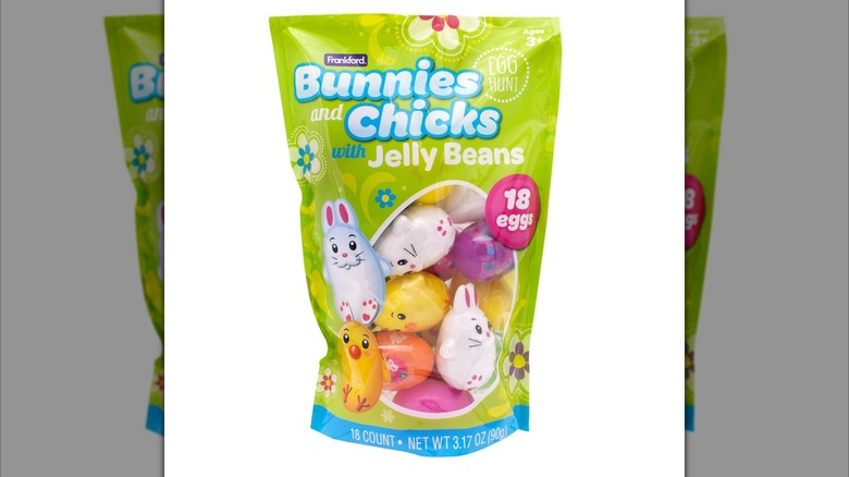Green bag of Frankford Prefilled Plastic Eggs with Jelly Beans