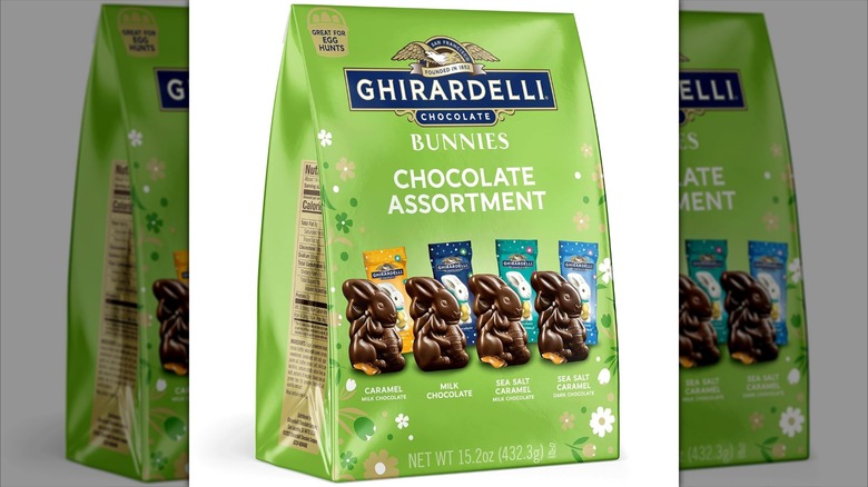 Green bag of Ghirardelli Bunnies Chocolate Assortment chocolate candies