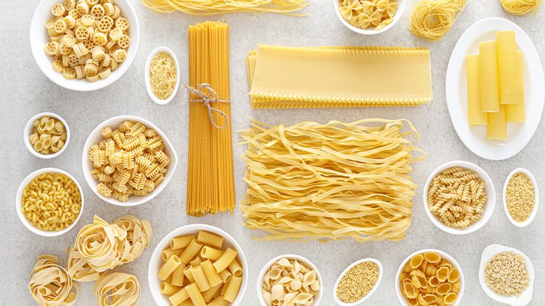 dry pasta and noodles