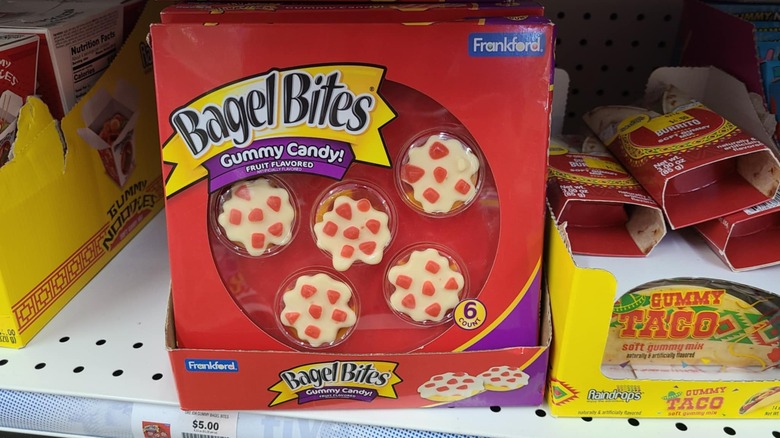 Boxes of gummy Bagel Bites