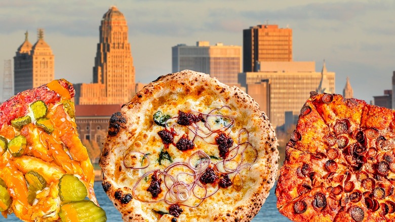 three pizzas in Buffalo New York