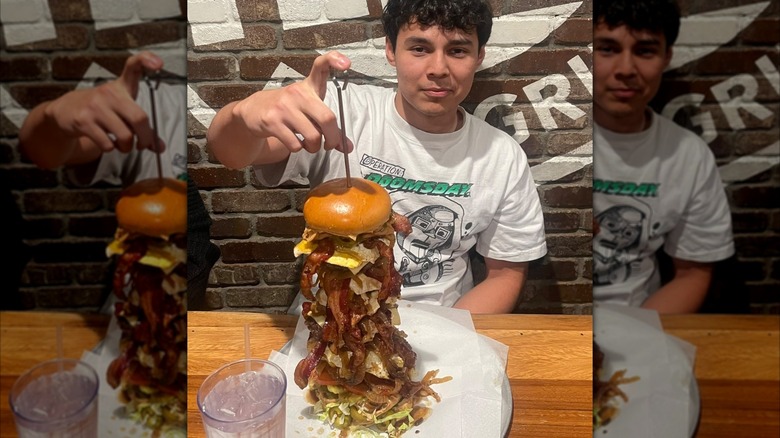 Challenger holding the Stellanator massive burger